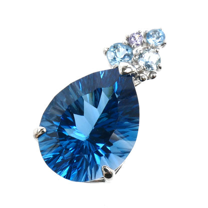 K18WG ホワイトゴールド ペンダントトップ ブルートパーズ9.72ct 3.7g レディース【中古】【美品】