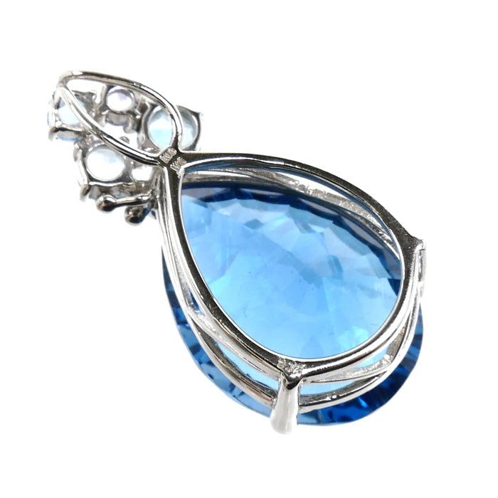 K18WG ホワイトゴールド ペンダントトップ ブルートパーズ9.72ct 3.7g レディース【中古】【美品】