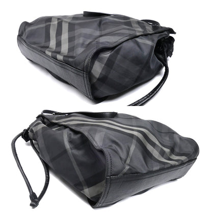 BURBERRY バーバリー ノバチェックトート トートバッグ ブラック グレー ユニセックス【中古】
