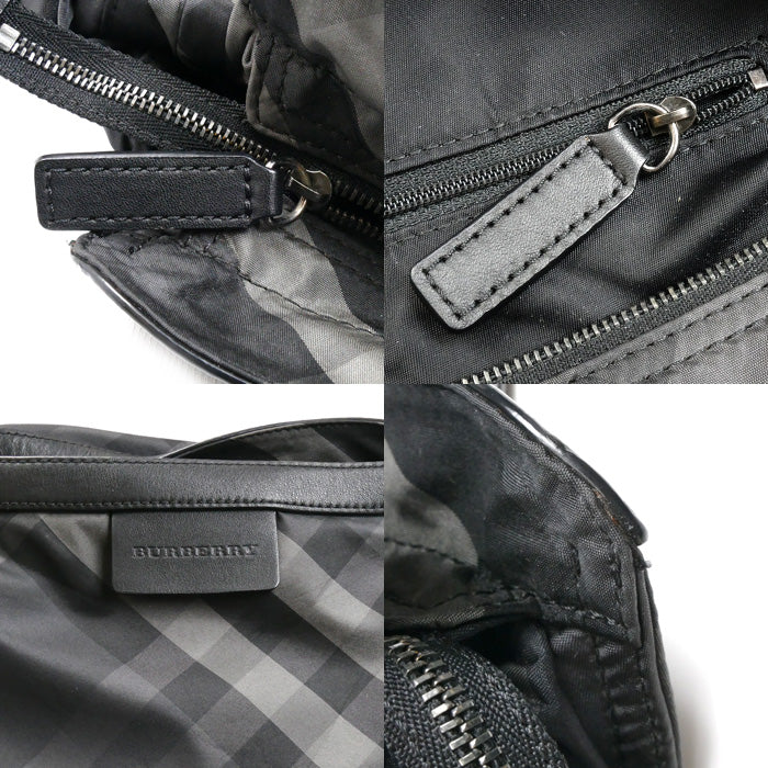 BURBERRY バーバリー ノバチェックトート トートバッグ ブラック グレー ユニセックス【中古】
