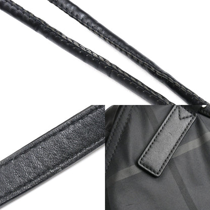 BURBERRY バーバリー ノバチェックトート トートバッグ ブラック グレー ユニセックス【中古】