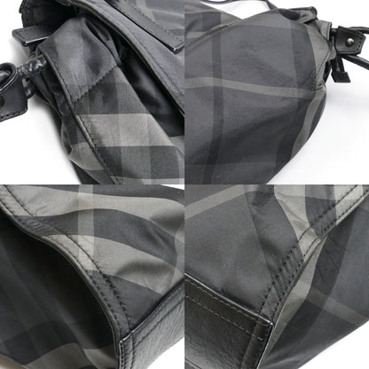 BURBERRY バーバリー ノバチェックトート トートバッグ ブラック グレー ユニセックス【中古】