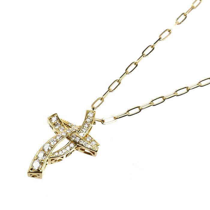 ゆきざき K18YG イエローゴールド ル・ぺティットマン スモール ネックレス ダイヤモンド0.30ct 4.6g 45cm レディース【中古】