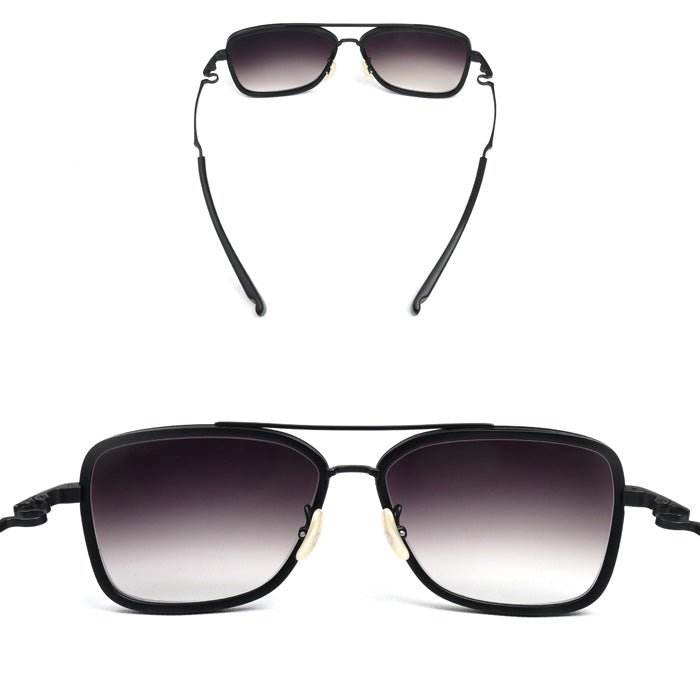 999.9 フォーナインズ フィールサン サングラス スモークブラック ブラックマット F-06M-9110 58□15 139 チタン メンズ【中古】【美品】