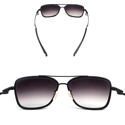 999.9 フォーナインズ フィールサン サングラス スモークブラック ブラックマット F-06M-9110 58□15 139 チタン メンズ【中古】【美品】