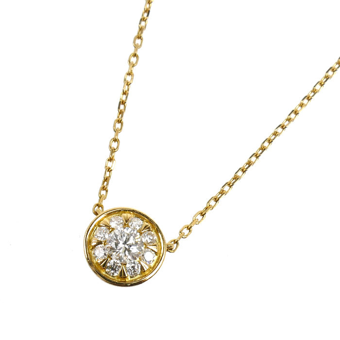 Vendome Aoyama ヴァンドーム青山 K18YG イエローゴールド ネックレス ダイヤモンド0.094ct/0.06ct 1.7g ～45cm フリーチェーン レディース【中古】