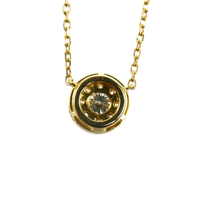 Vendome Aoyama ヴァンドーム青山 K18YG イエローゴールド ネックレス ダイヤモンド0.094ct/0.06ct 1.7g ～45cm フリーチェーン レディース【中古】