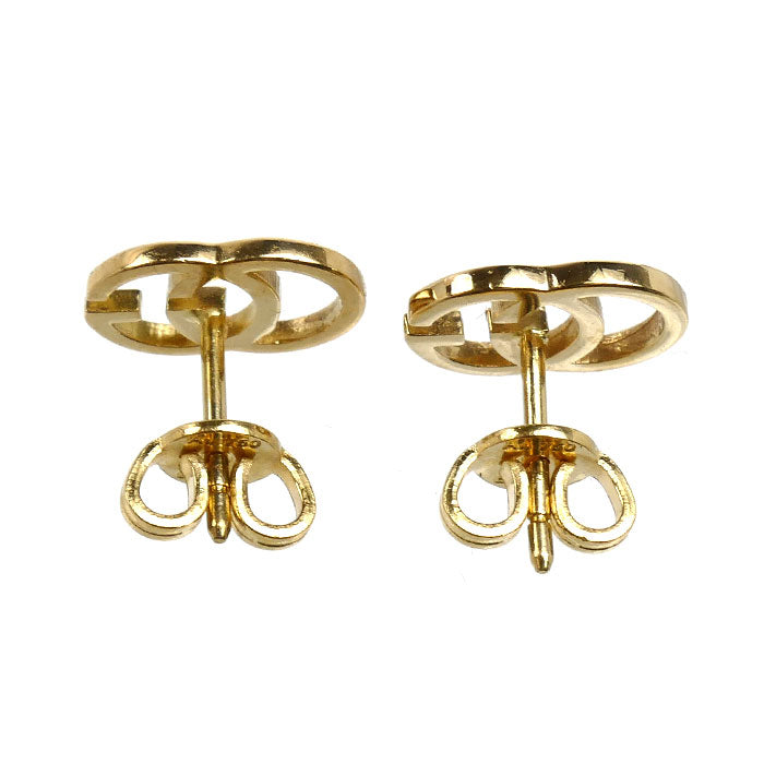 GUCCI グッチ K18YG イエローゴールド GGランニング スタッド ピアス 1.9g レディース【中古】