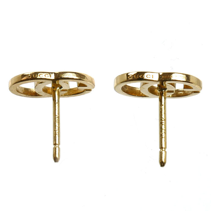 GUCCI グッチ K18YG イエローゴールド GGランニング スタッド ピアス 1.9g レディース【中古】