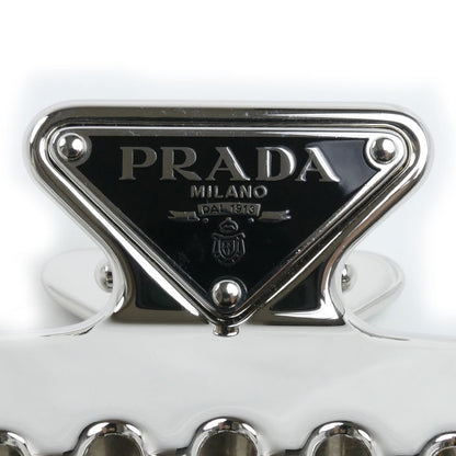 PRADA プラダ トライアングルロゴ メタルクリップ ヘアクリップ シルバー 1IF103_2BA6_F0276 レディース【中古】