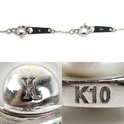 Vendome Aoyama ヴァンドーム青山 K10WG ホワイトゴールド ホースシュー ネックレス パール約3.9mm ダイヤモンド 1.1g 40cm レディース【中古】