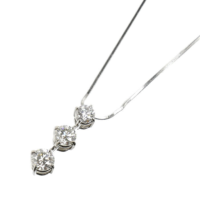 Pt900/850 ネックレス ダイヤモンド1.00ct 5.3g ～45cm レディース【中古】