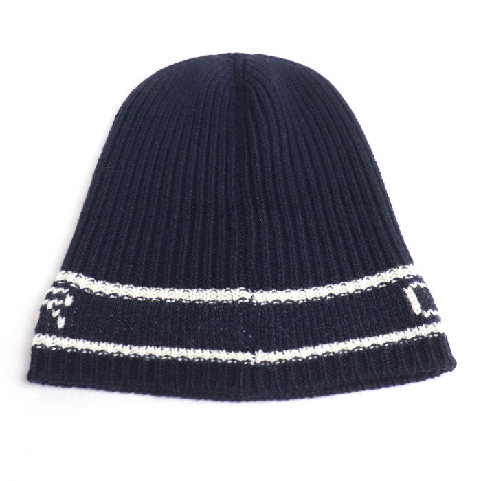 Dior ディオール ニット ウォーム レター ビーニー ニットキャップ ネイビー/ホワイト 31NOE714IXGH ユニセックス【中古】