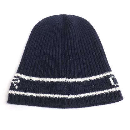 Dior ディオール ニット ウォーム レター ビーニー ニットキャップ ネイビー/ホワイト 31NOE714IXGH ユニセックス【中古】
