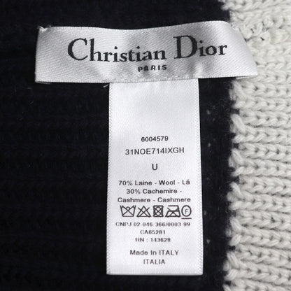 Dior ディオール ニット ウォーム レター ビーニー ニットキャップ ネイビー/ホワイト 31NOE714IXGH ユニセックス【中古】