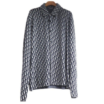 Christian Dior クリスチャンディオール オブリーク オーバーシャツ 長袖シャツ ネイビー グレー 023M550AT099 
X3L メンズ【中古】