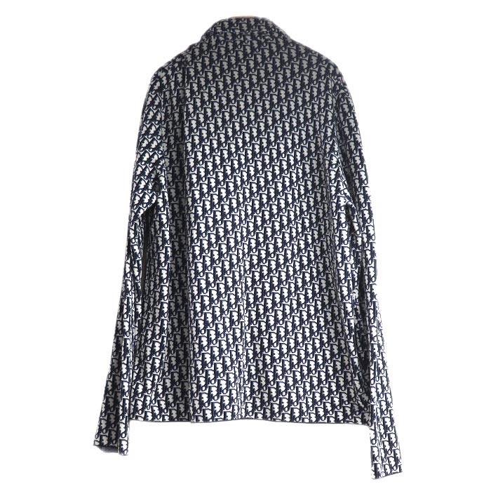 Christian Dior クリスチャンディオール オブリーク オーバーシャツ 長袖シャツ ネイビー グレー 023M550AT099 
X3L メンズ【中古】