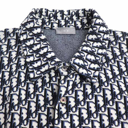Christian Dior クリスチャンディオール オブリーク オーバーシャツ 長袖シャツ ネイビー グレー 023M550AT099 
X3L メンズ【中古】
