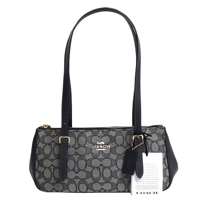 COACH コーチ アッシャー ショルダーバッグ グレー/ネイビー CBJ03 IMX1X アウトレット レディース【中古】【美品】