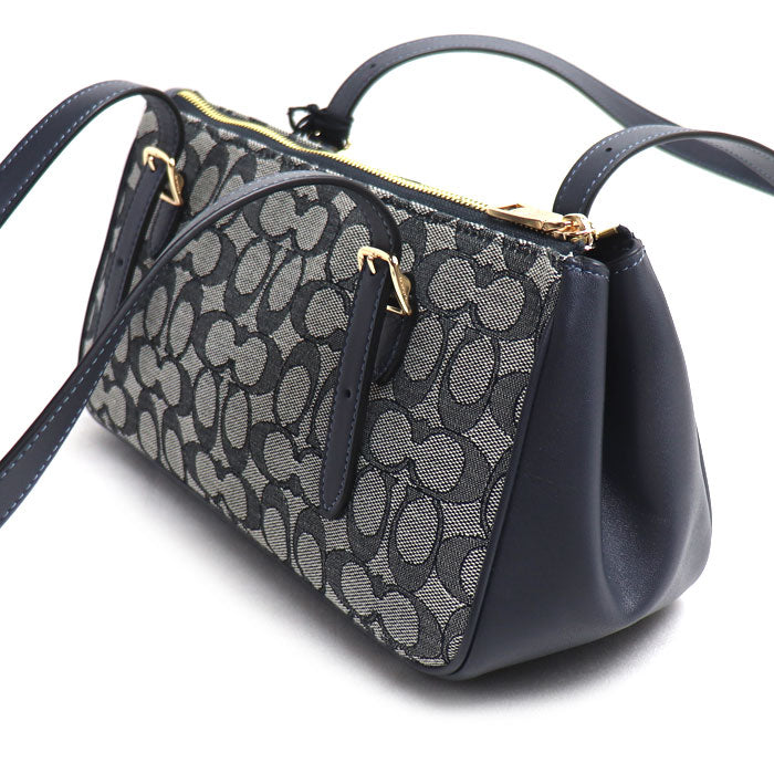 COACH コーチ アッシャー ショルダーバッグ グレー/ネイビー CBJ03 IMX1X アウトレット レディース【中古】【美品】