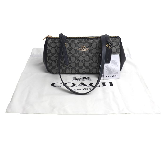 COACH コーチ アッシャー ショルダーバッグ グレー/ネイビー CBJ03 IMX1X アウトレット レディース【中古】【美品】