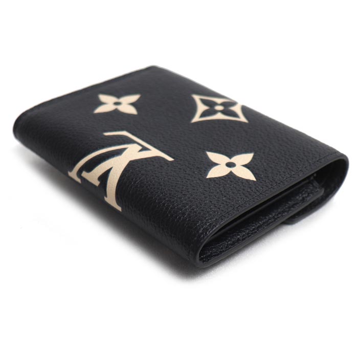 LOUIS VUITTON ルイ・ヴィトン ポルフォイユ ヴィクトリーヌ 三つ折り財布 バイカラー アンプラント ブラック M80968 ICチップ レディース【未使用】【買取品】