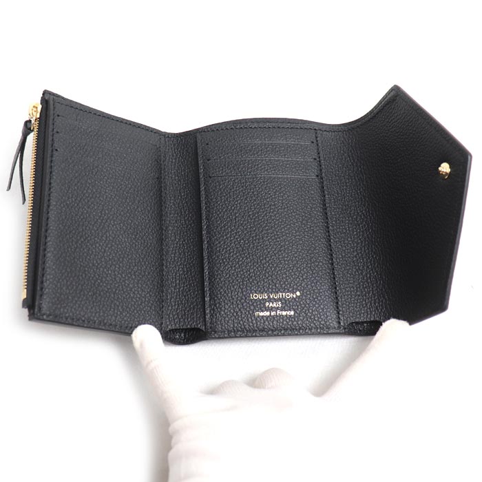 LOUIS VUITTON ルイ・ヴィトン ポルフォイユ ヴィクトリーヌ 三つ折り財布 バイカラー アンプラント ブラック M80968 ICチップ レディース【未使用】【買取品】