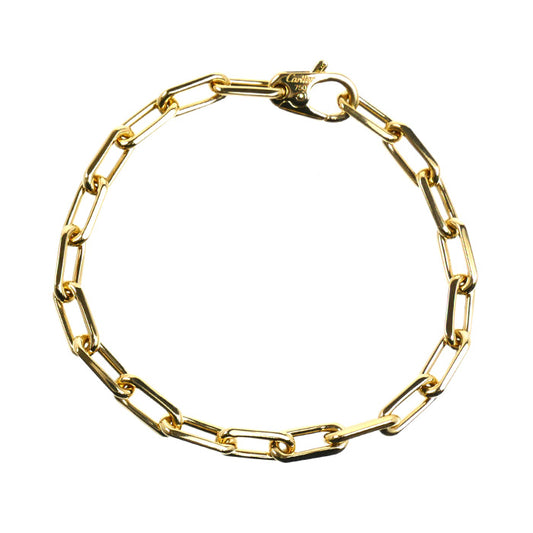 CARTIER カルティエ K18YG イエローゴールド サントス ミディアム ブレスレット 20.0g 19.5cm ユニセックス【中古】【美品】