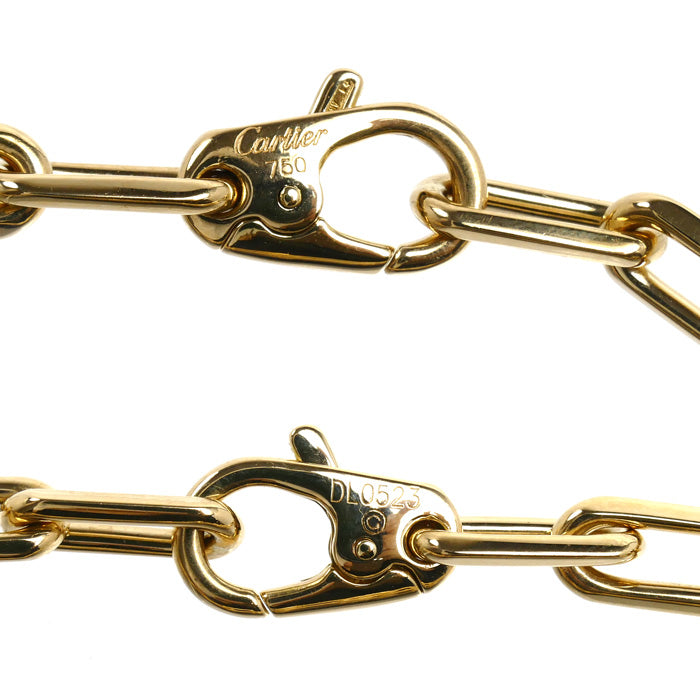 CARTIER カルティエ K18YG イエローゴールド サントス ミディアム ブレスレット 20.0g 19.5cm ユニセックス【中古】【美品】
