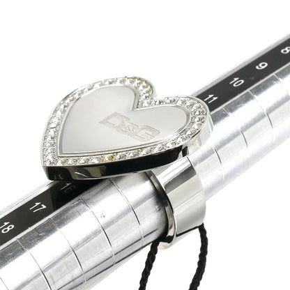 DOLCE&GABBANA ドルチェアンドガッバーナ GP ラインストーン ロゴ ハート リング・指輪 DJ0545 15号 レディース【中古】【美品】