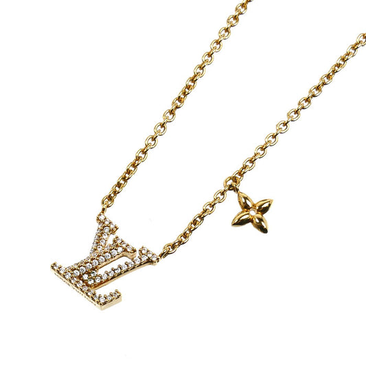 LOUIS VUITTON ルイ・ヴィトン GP ストラス ネックレス LV アイコニック ネックレス M00596 TE2283 40.5～45.5cm レディース【中古】