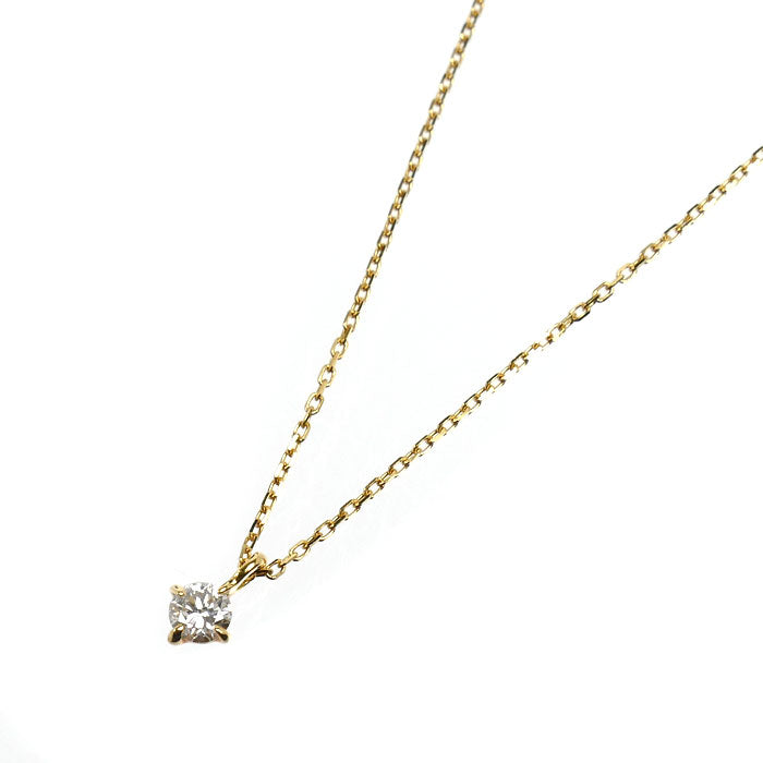 ete エテ K18YG イエローゴールド ブライト ネックレス 260838-660838 ダイヤモンド0.06ct 0.7g 40cm レディース【中古】