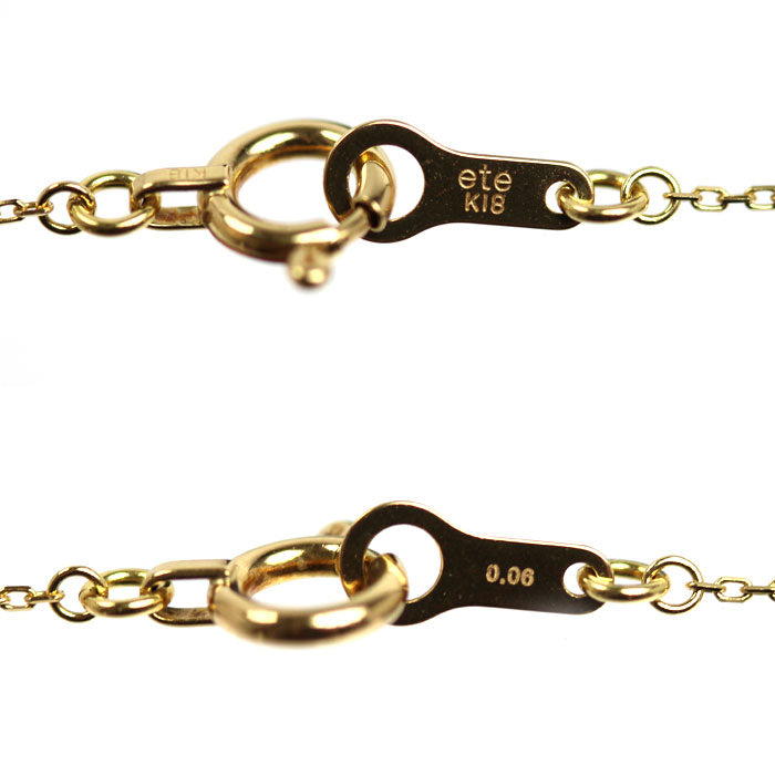 ete エテ K18YG イエローゴールド ブライト ネックレス 260838-660838 ダイヤモンド0.06ct 0.7g 40cm レディース【中古】