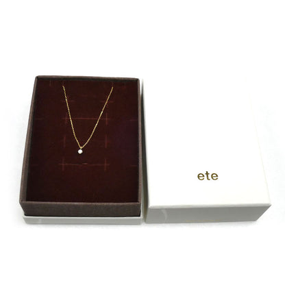 ete エテ K18YG イエローゴールド ブライト ネックレス 260838-660838 ダイヤモンド0.06ct 0.7g 40cm レディース【中古】