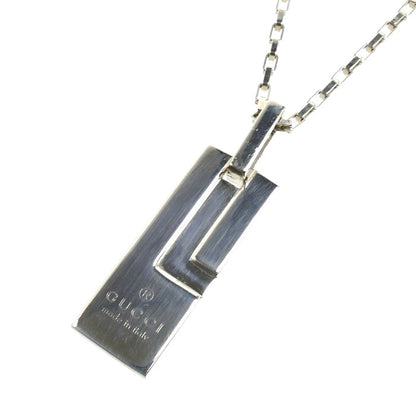 GUCCI グッチ シルバー925 Gロゴ プレート ネックレス 145170 17.1g 50cm メンズ【中古】