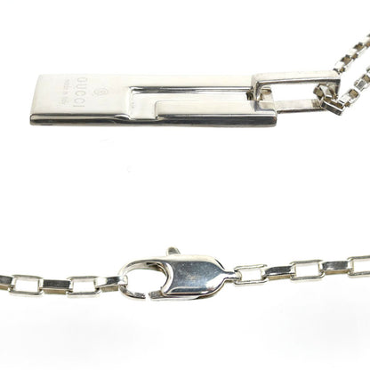 GUCCI グッチ シルバー925 Gロゴ プレート ネックレス 145170 17.1g 50cm メンズ【中古】