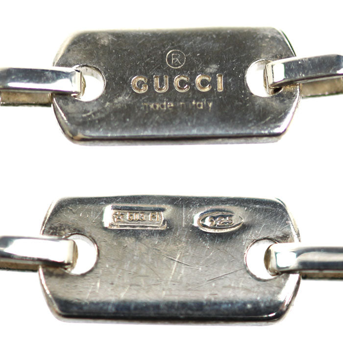 GUCCI グッチ シルバー925 Gロゴ プレート ネックレス 145170 17.1g