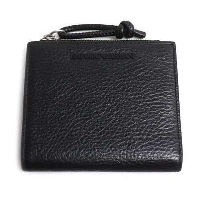 Emporio Armani エンポリオ・アルマーニ ジップ付きカードホルダー 二つ折り財布 ブラック Y4R262Y068E80001 メンズ【中古】