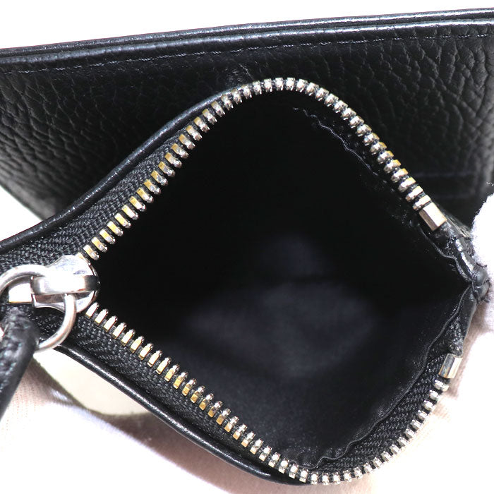 Emporio Armani エンポリオ・アルマーニ ジップ付きカードホルダー 二つ折り財布 ブラック Y4R262Y068E80001 メンズ【中古】
