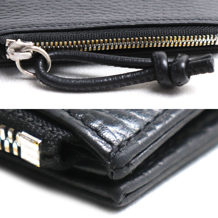 Emporio Armani エンポリオ・アルマーニ ジップ付きカードホルダー 二つ折り財布 ブラック Y4R262Y068E80001 メンズ【中古】