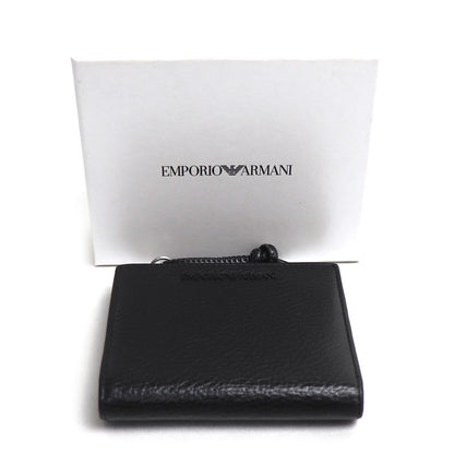 Emporio Armani エンポリオ・アルマーニ ジップ付きカードホルダー 二つ折り財布 ブラック Y4R262Y068E80001 メンズ【中古】