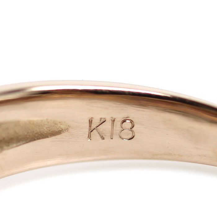 K18PG ピンクゴールド マルチストーン リング・指輪 13号 5.0g レディース【中古】【美品】