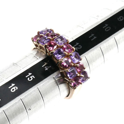 K18PG ピンクゴールド マルチストーン リング・指輪 13号 5.0g レディース【中古】【美品】