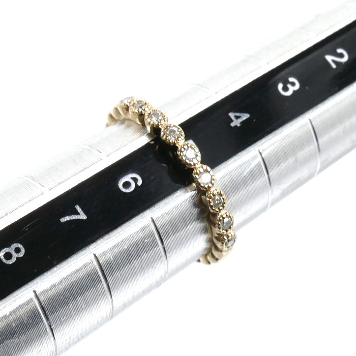 agete アガット K10YG イエローゴールド リング・指輪 ダイヤモンド0.07ct 5号 レディース【中古】