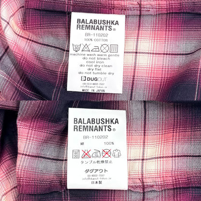 BALABUSHKA バラブシュカ レムナンツ チェック コンチョボタン 長袖シャツ レッド BR-110202 M メンズ【中古】【美品】