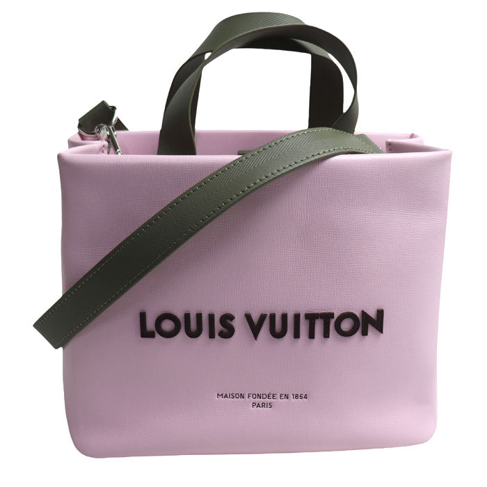 LOUIS VUITTON ルイ・ヴィトン ショッパートート MINI 2Wayショルダーバッグ ピンク カーキ M15239 ICチップ レディース【中古】