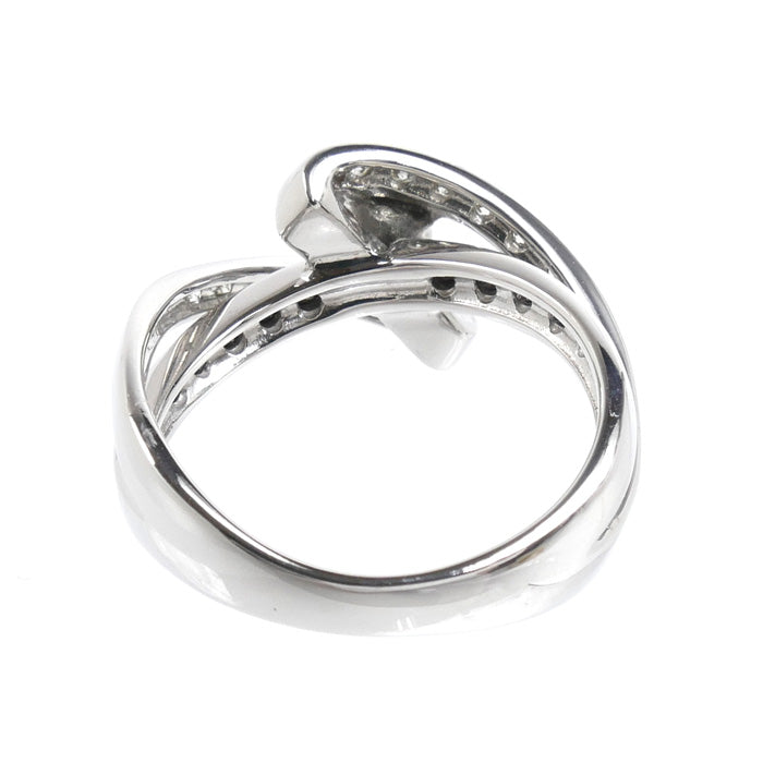 K18WG ホワイトゴールド リング・指輪 ブラックダイヤモンド0.30ct ダイヤモンド0.34ct 11.5号 5.5g レディース【中古】【美品】