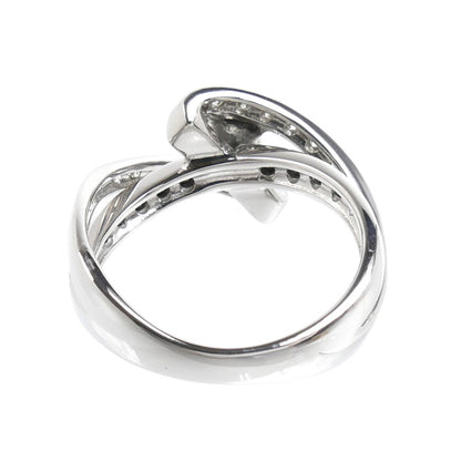 K18WG ホワイトゴールド リング・指輪 ブラックダイヤモンド0.30ct ダイヤモンド0.34ct 11.5号 5.5g レディース【中古】【美品】