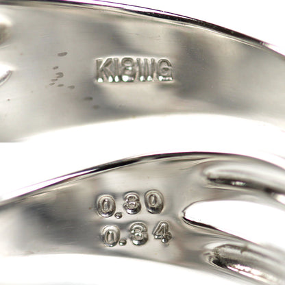 K18WG ホワイトゴールド リング・指輪 ブラックダイヤモンド0.30ct ダイヤモンド0.34ct 11.5号 5.5g レディース【中古】【美品】