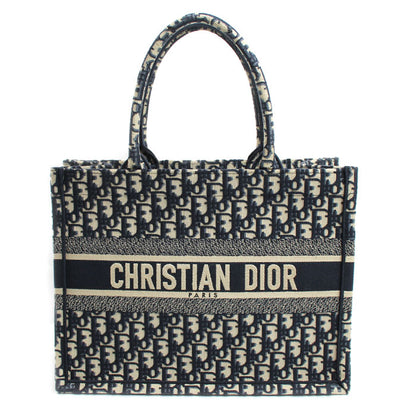 Dior ディオール オブリーク エンブロイダリー ブックトート ミディアム トートバッグ ネイビー M1296ZRIW_M828 レディース【中古】